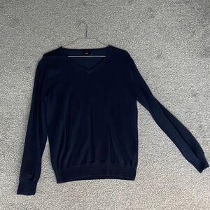 Mens J. Crew Deep Blue V-Neck Sweater